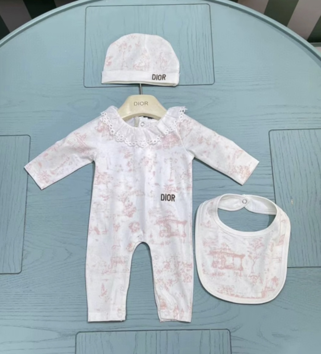 TOLIE PINK ONESIE, BEANIE & BIB SET