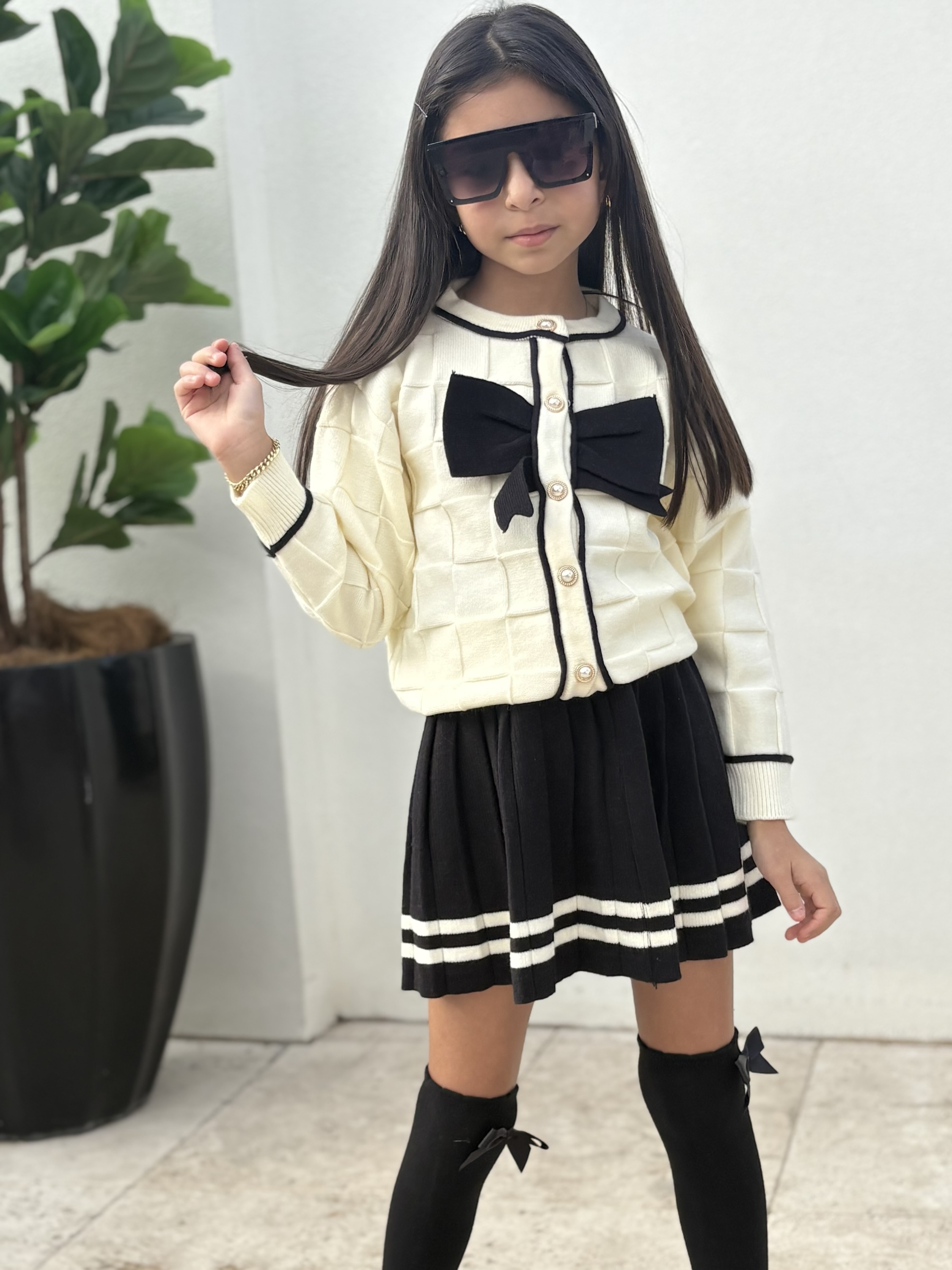 WOVEN IN KNIT SET